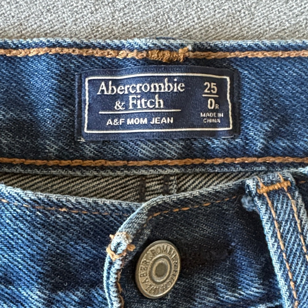 Abercrombie & Fitch Dark Blue Denim Mom Jeans